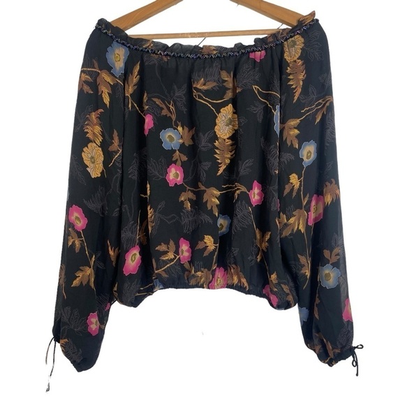 Vintage Reflections Black Silk Floral Blouse - Picture 2 of 5